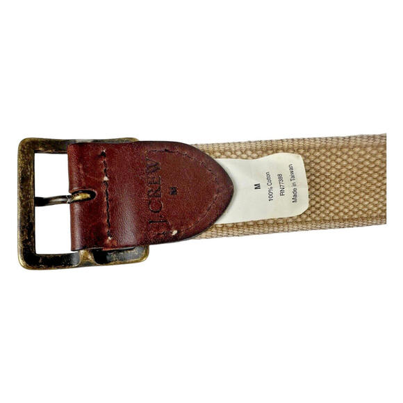 J.CREW Womens Size M Belt 100% Cotton Grommets 1-3/8" Width Adjustable - Picture 8 of 9